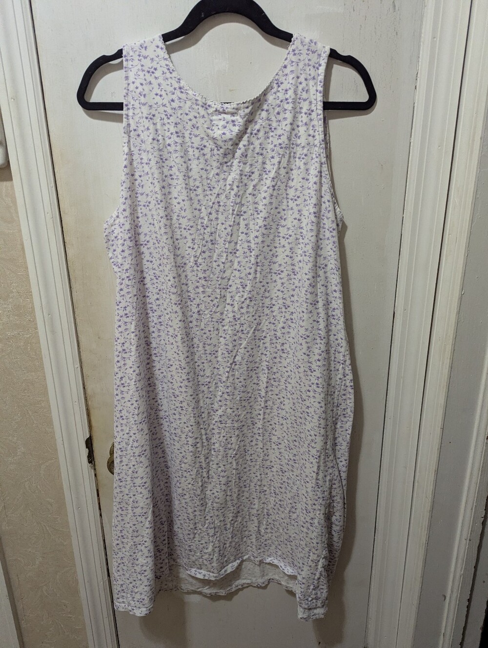 Bobbie Brooks XL Light Lavender Floral Sleeveless Nightgown - Picture 7 of 7
